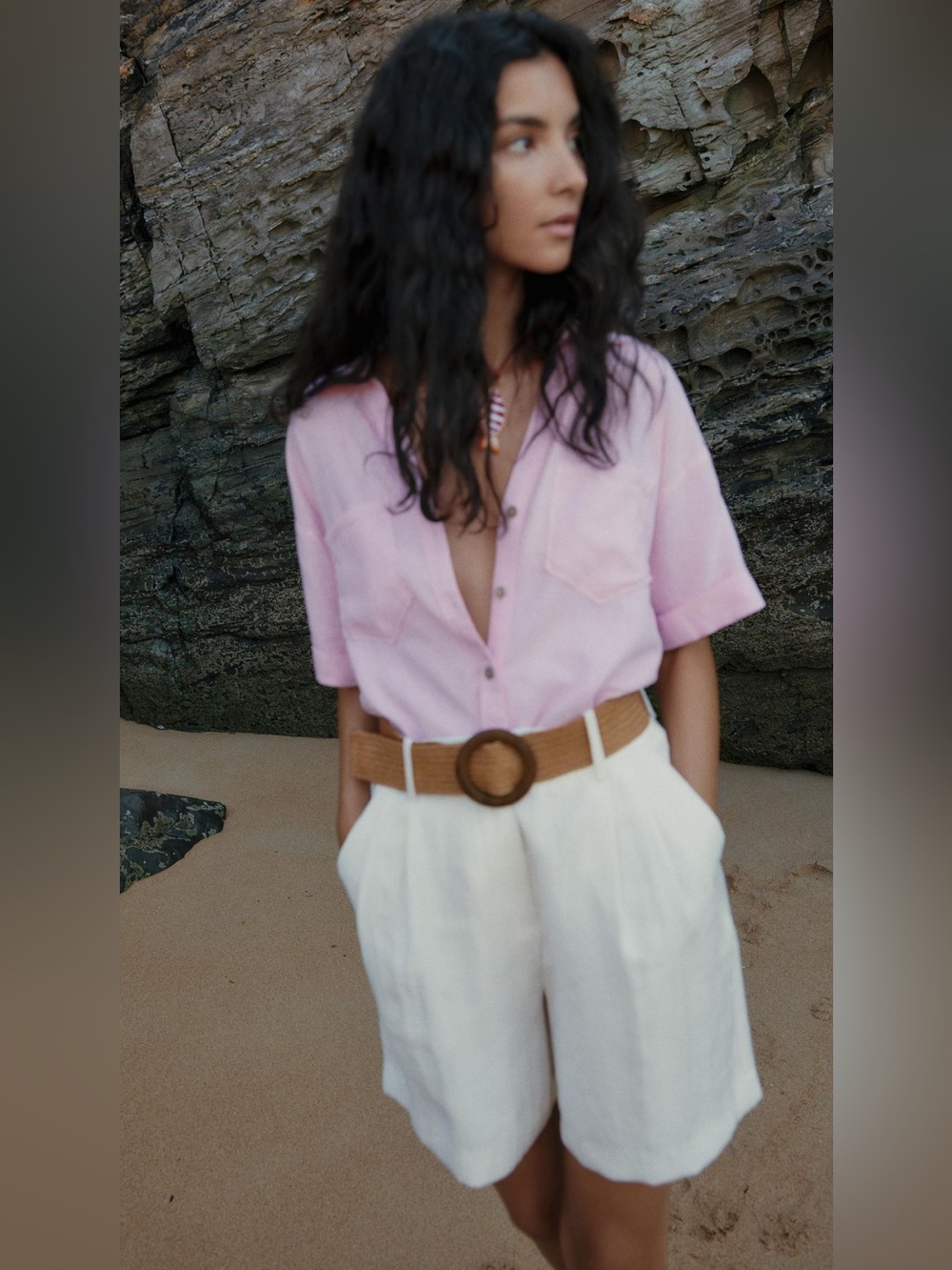 ZARA BELTED SHORTS WITH DARTS